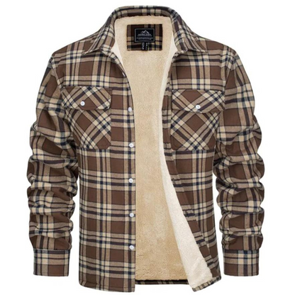 Herren Flanellhemdenjacke Sherpa Gefüttert Warm