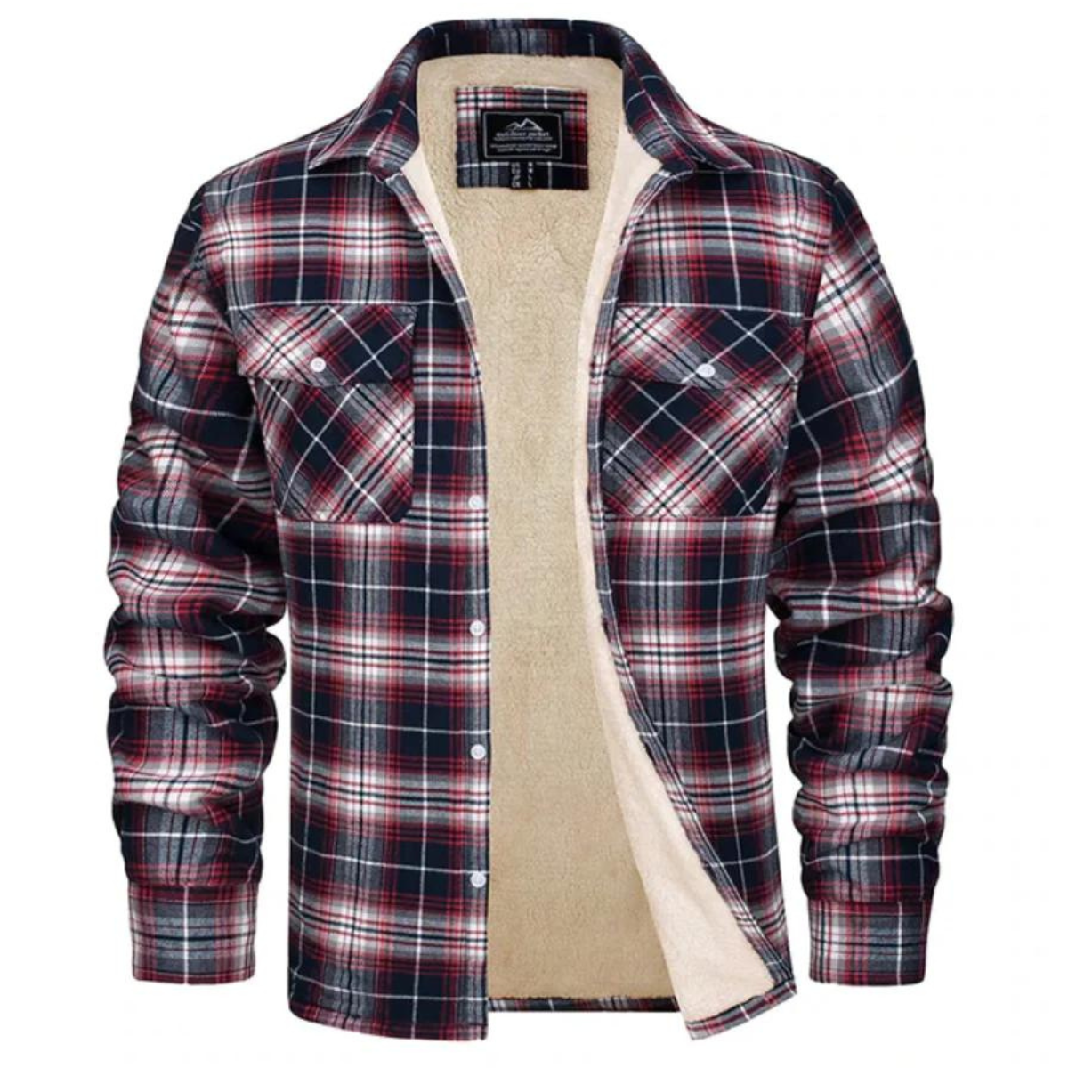 Herren Flanellhemdenjacke Sherpa Gefüttert Warm