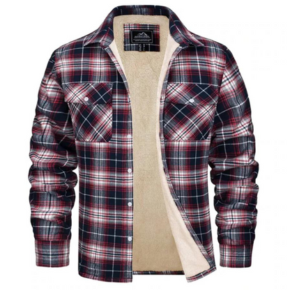 Herren Karo Hemdjacke Sherpa gefüttert Warm