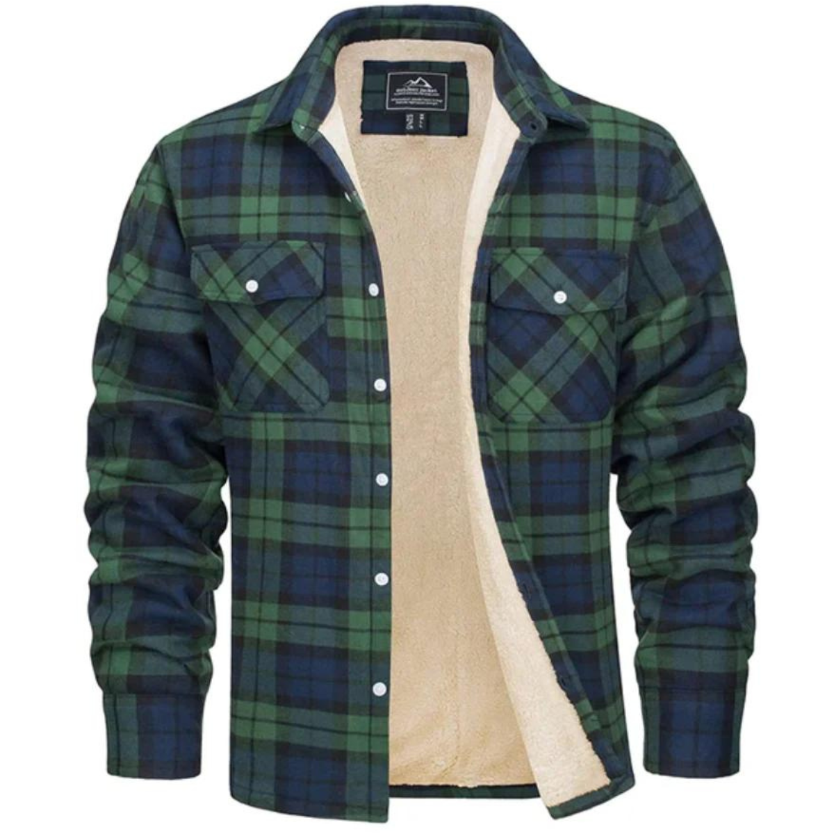 Herren Flanellhemdenjacke Sherpa Gefüttert Warm