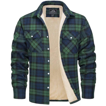 Herren Karo Hemdjacke Sherpa gefüttert Warm