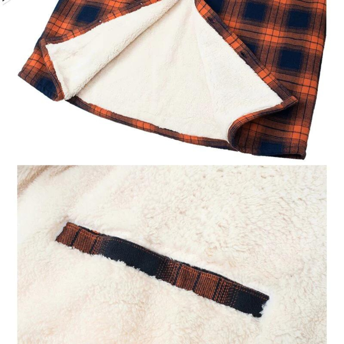 Herren Karo Hemdjacke Sherpa gefüttert Warm