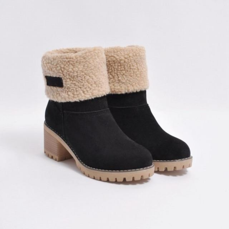 Damen Winterstiefel Warm Gefüttert Schneesicher Schwarz - Norvielle