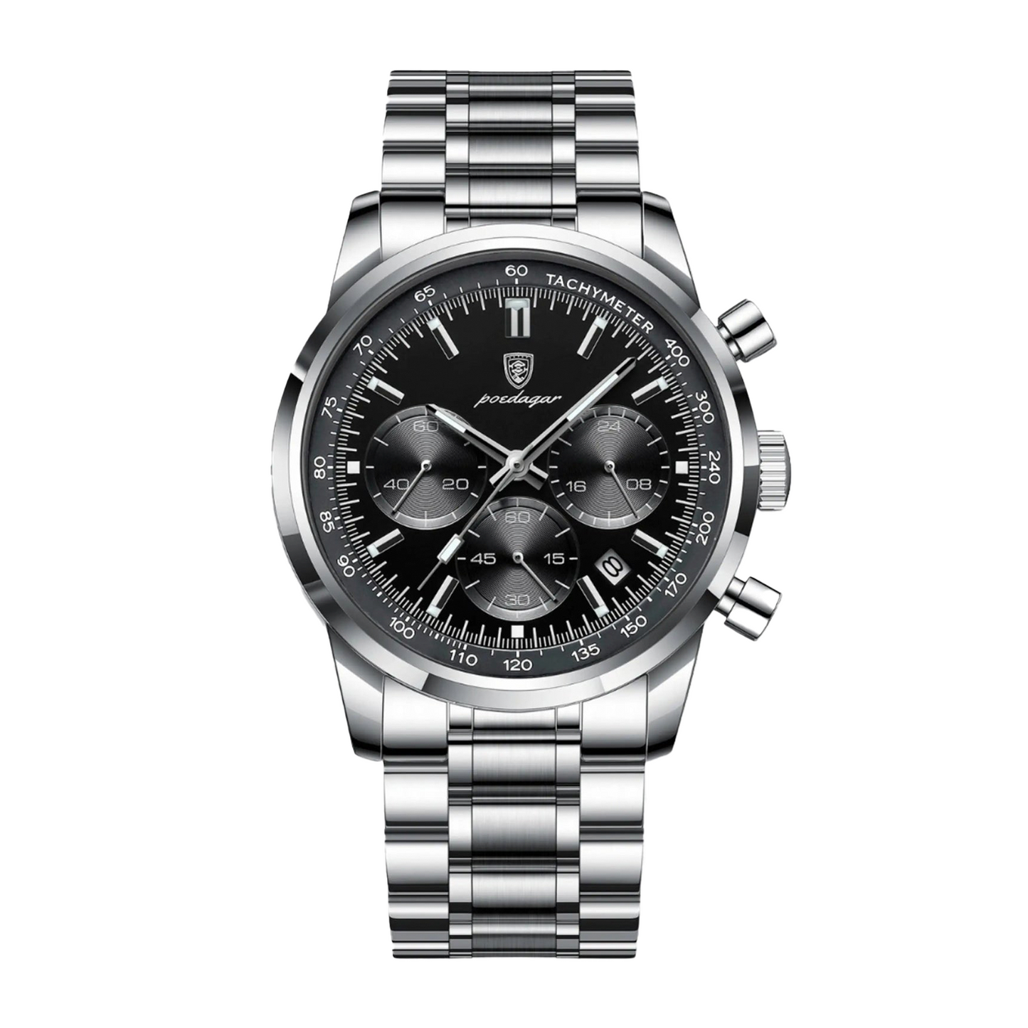 Herren Edelstahl Uhr 40mm Quarz