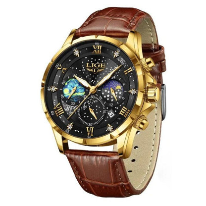 Herrenuhr Edelstahl Mondphasen Elegant