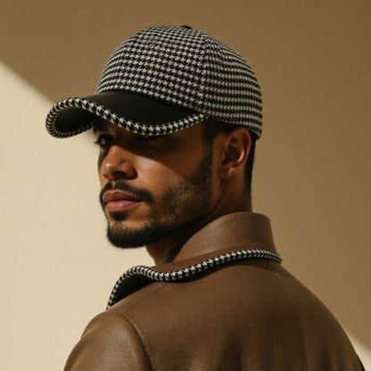 Herren Leder Mütze Elegant
