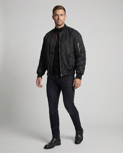 Herren Winterjacke Gefüttert Bomberjacke