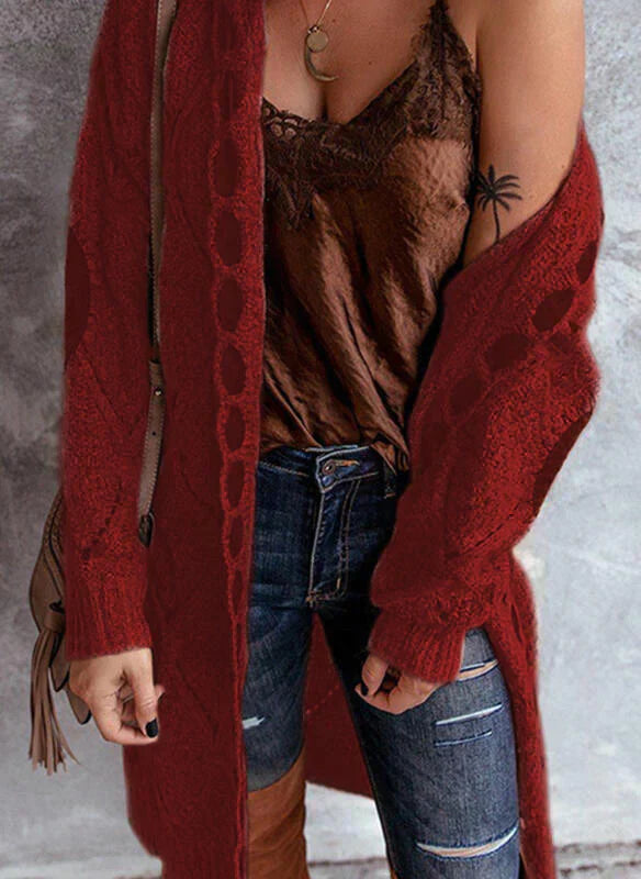 Damen Langstrickcardigan Elegantes Design