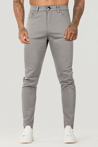 Herren Jeans Slim Fit Hellgrau