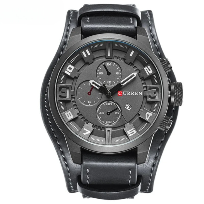 Herren Chronograph Armbanduhr Leder
