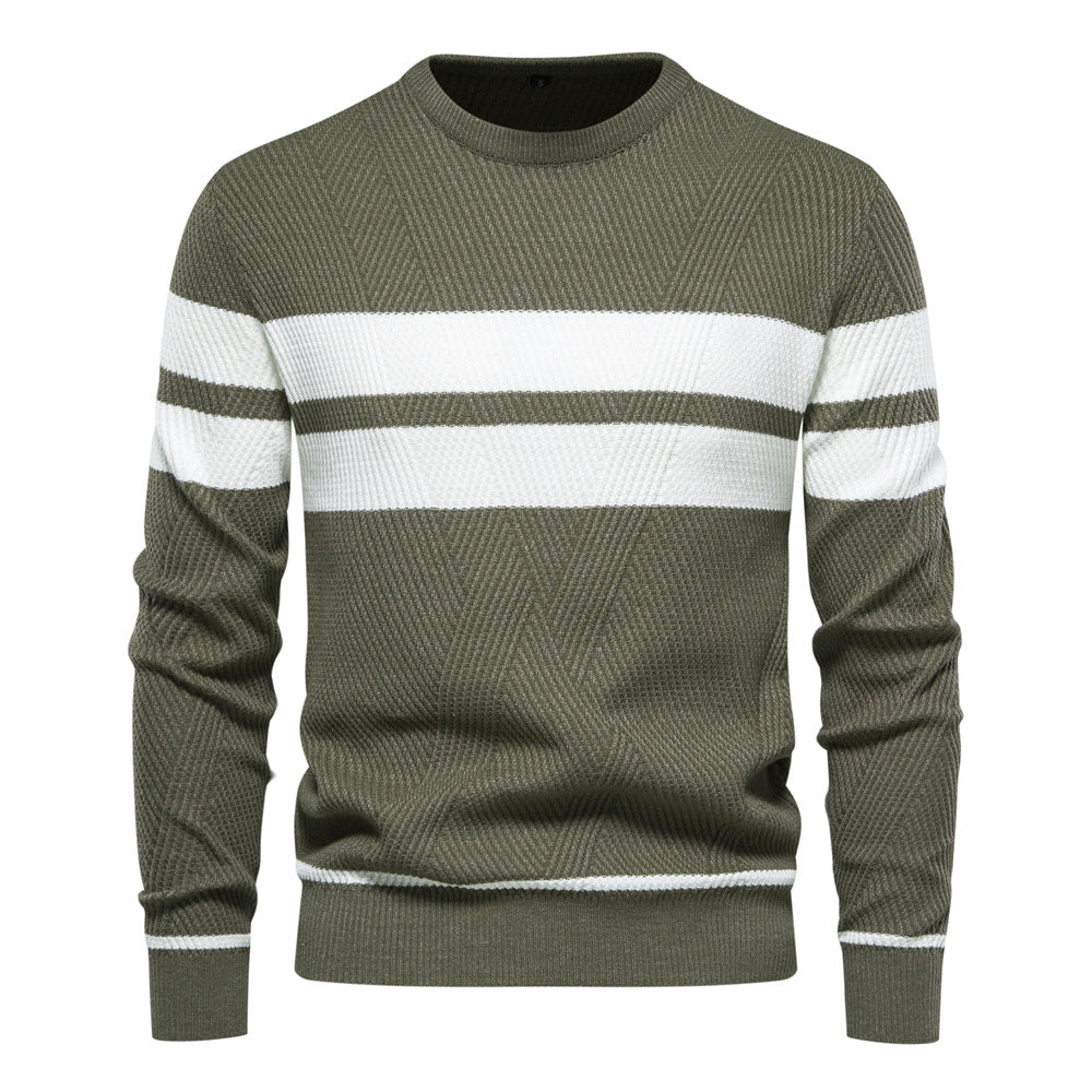 Herren Pullover Rundhals Streifen Klassisch - Norvielle