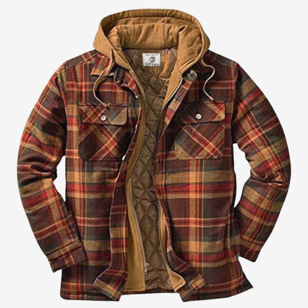 Herren Herbstjacke Kariert Warm