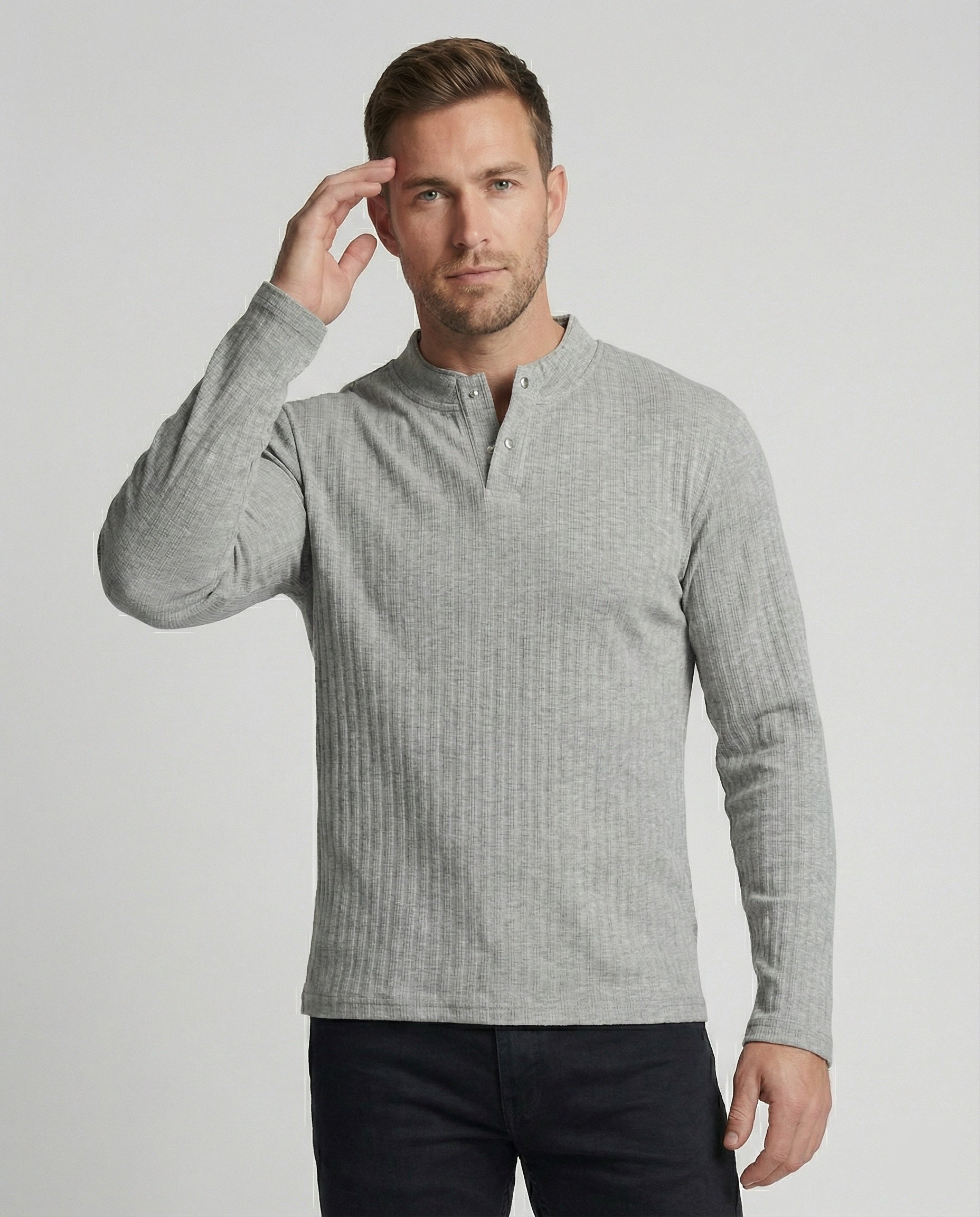 Herren Sweatshirt Old Money Look Kristallknöpfe Elegant - Norvielle