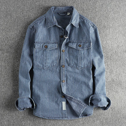 Herren Denim-Hemd Vintage-Blau - Norvielle