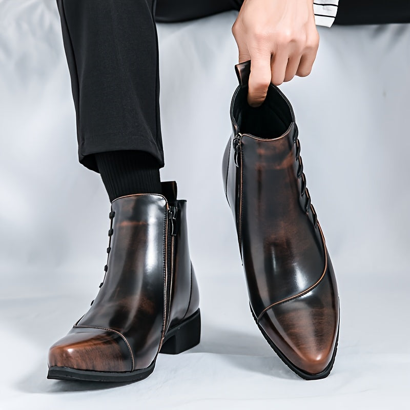 Herren Lederstiefel Elegantes Leder