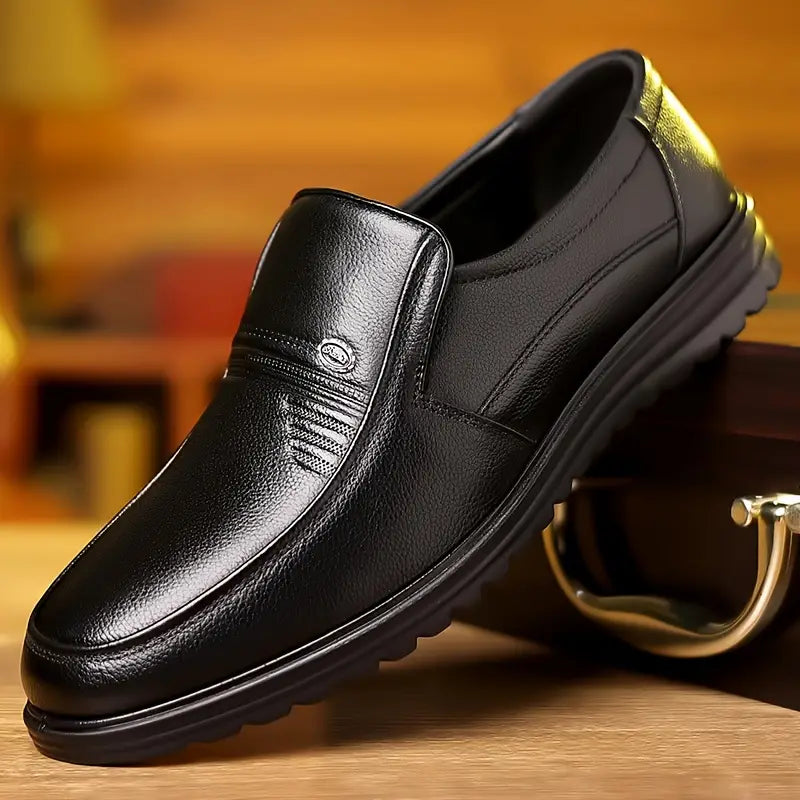 Herren Leder Loafer Schuhe Bequem Elegant