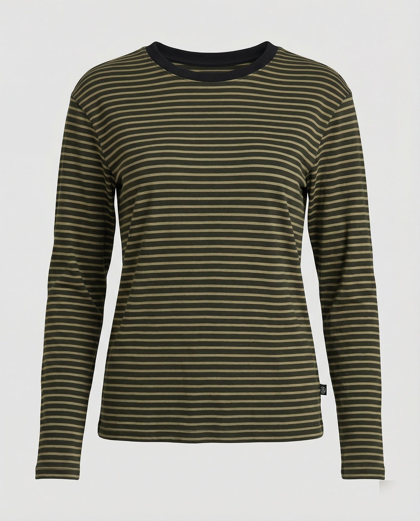 Damen Langarm-Shirt Baumwolle Streifen Rundhals Casual