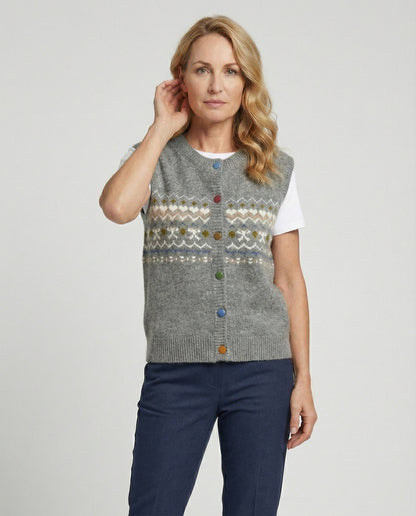Damen Strickweste Oversize Retro Look - Norvielle