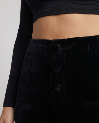 Damen Hochtaillierten Shorts Spitze Samt Vintage-Hose