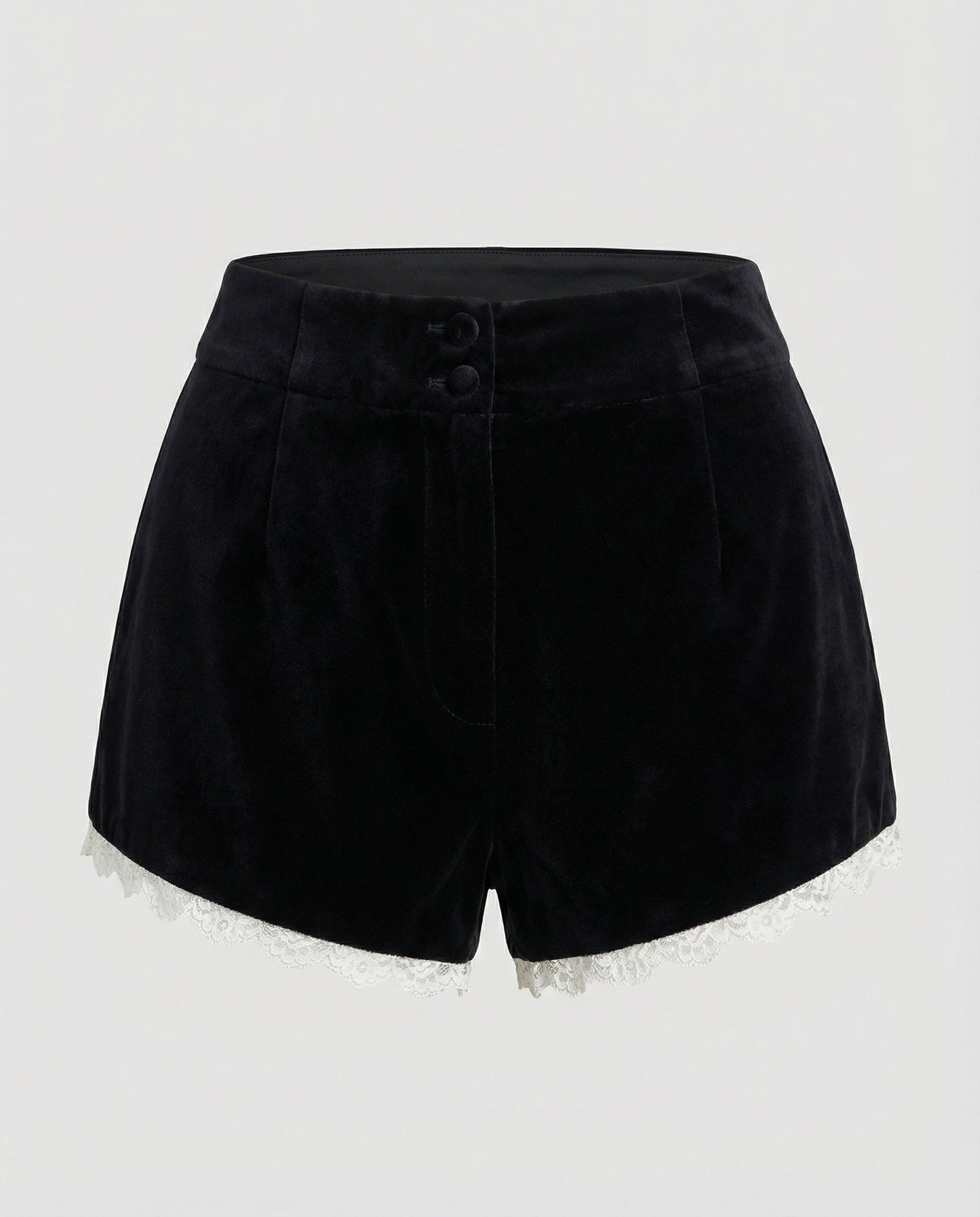 Damen Hochtaillierten Shorts Spitze Samt Vintage-Hose