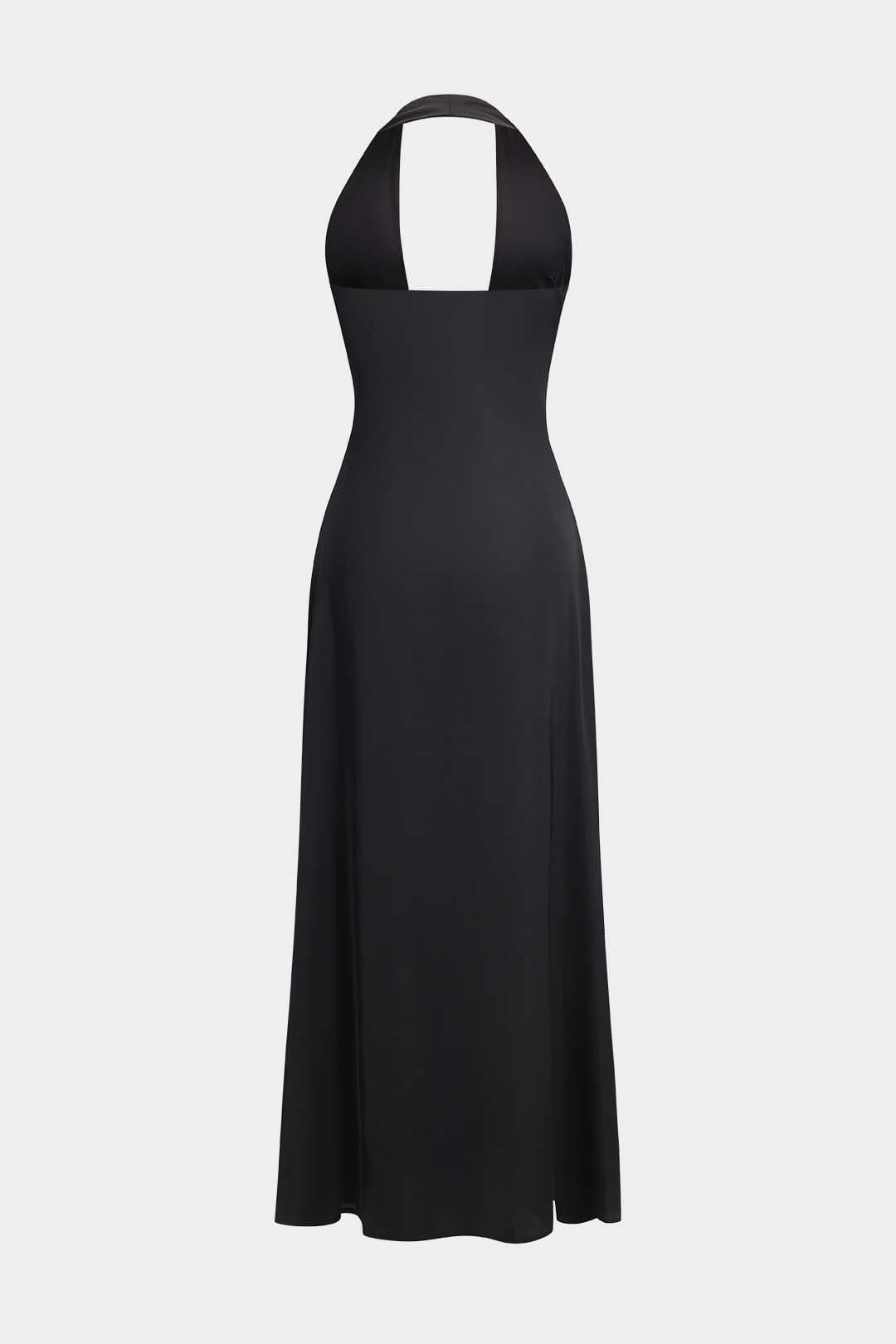 Damen Abendkleid Maxikleid Mit Halterneck