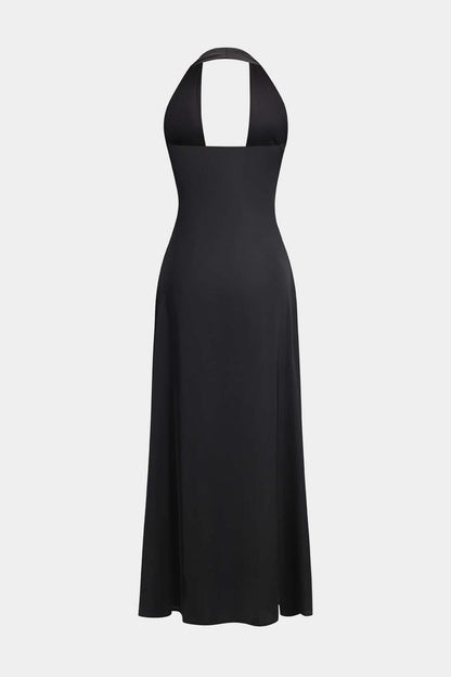 Damen Abendkleid Maxikleid Mit Halterneck