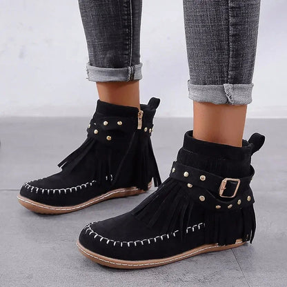 Damen Winterstiefel Warm Bequem Rundkopf
