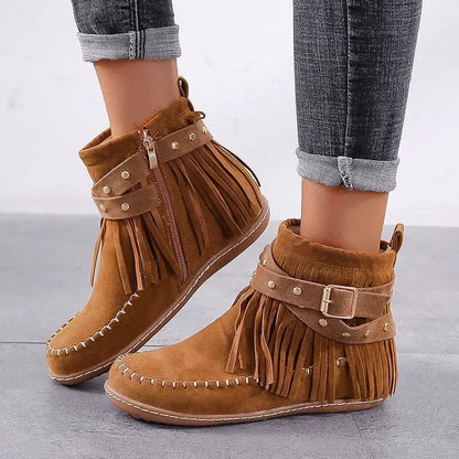 Damen Winterstiefel Warm Bequem Rundkopf