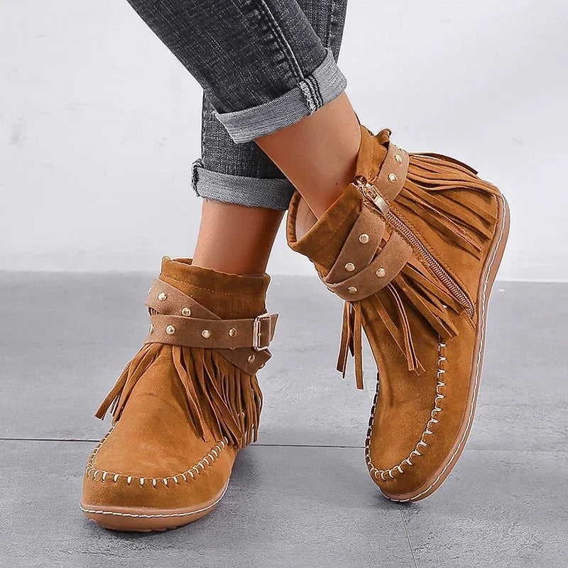 Damen Winterstiefel Warm Bequem Rundkopf