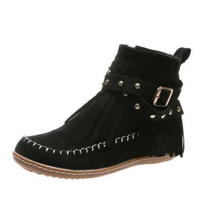 Damen Winterstiefel Warm Bequem Rundkopf