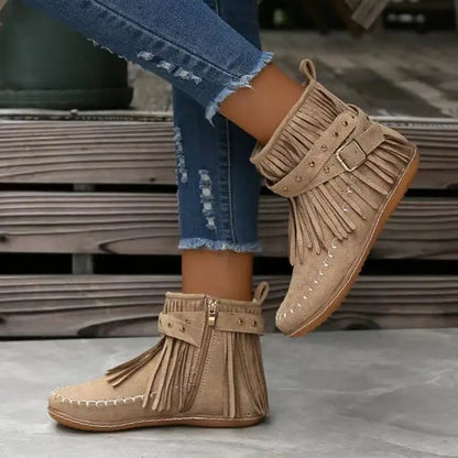 Damen Winterstiefel Warm Bequem Rundkopf