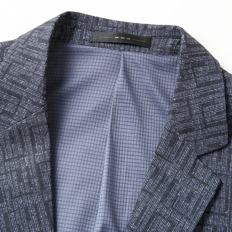Herren Blazer Schmal Geometrisches Muster Modern
