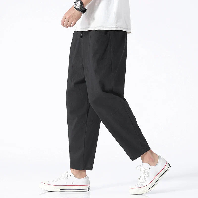 Herrenhose Bequem Straight Fit Baumwolle Dunkelblau
