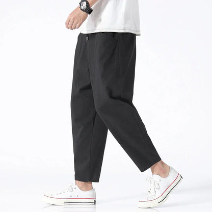 Herrenhose Bequem Straight Fit Baumwolle Dunkelblau