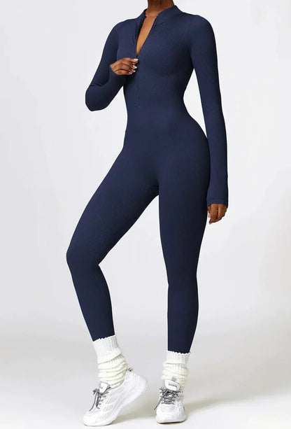 Damen Sportanzug Stretch Jumpsuit Aktiv - Norvielle