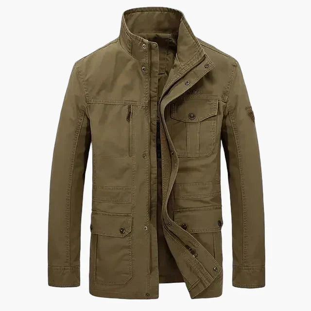 Herren Freizeitjacke Stehkragen Multitaschen Lässig Outdoor - Norvielle