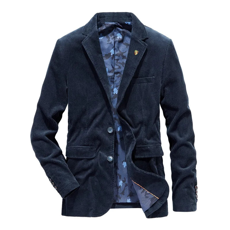 Herren Blazer Braun Cord Elegant Klassisch