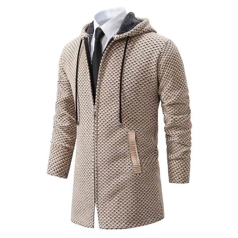 Herren Langmantel Warm Wasserabweisend Kapuze