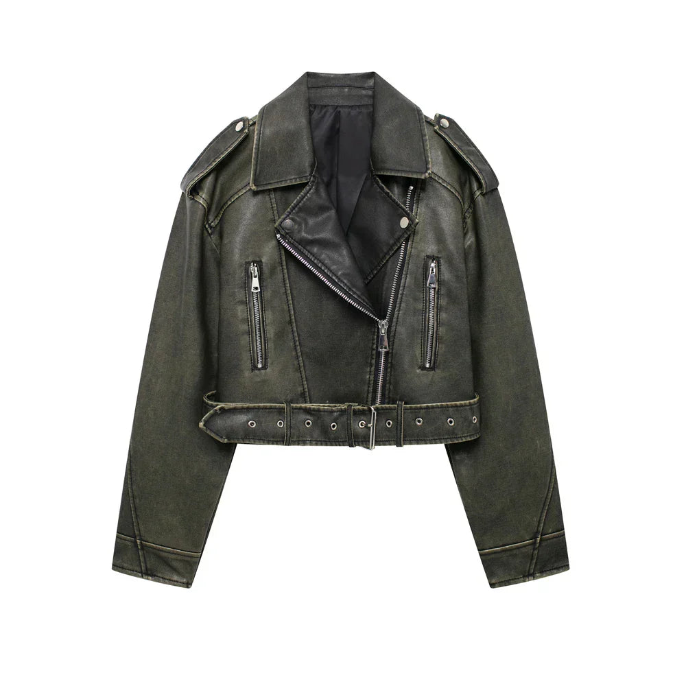 Moto Luxe Jacket Damen vegan lederjacke biker schwarz
