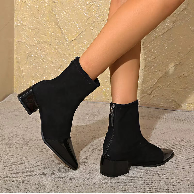 Damen Winterstiefel Mit Blockabsatz
