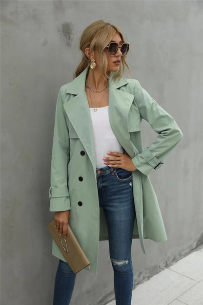 Damen Trenchcoat Stilvoll Wasserfest