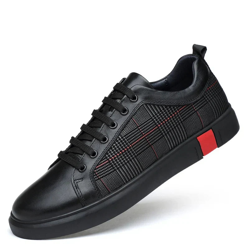 Herren Leder Sneaker Elegantes Design Schwarz - Norvielle