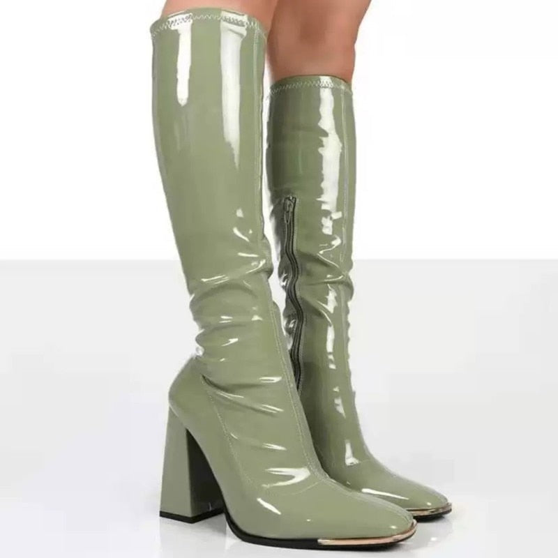 Heidi Damen Stiefel Retro High Heel Schuhe