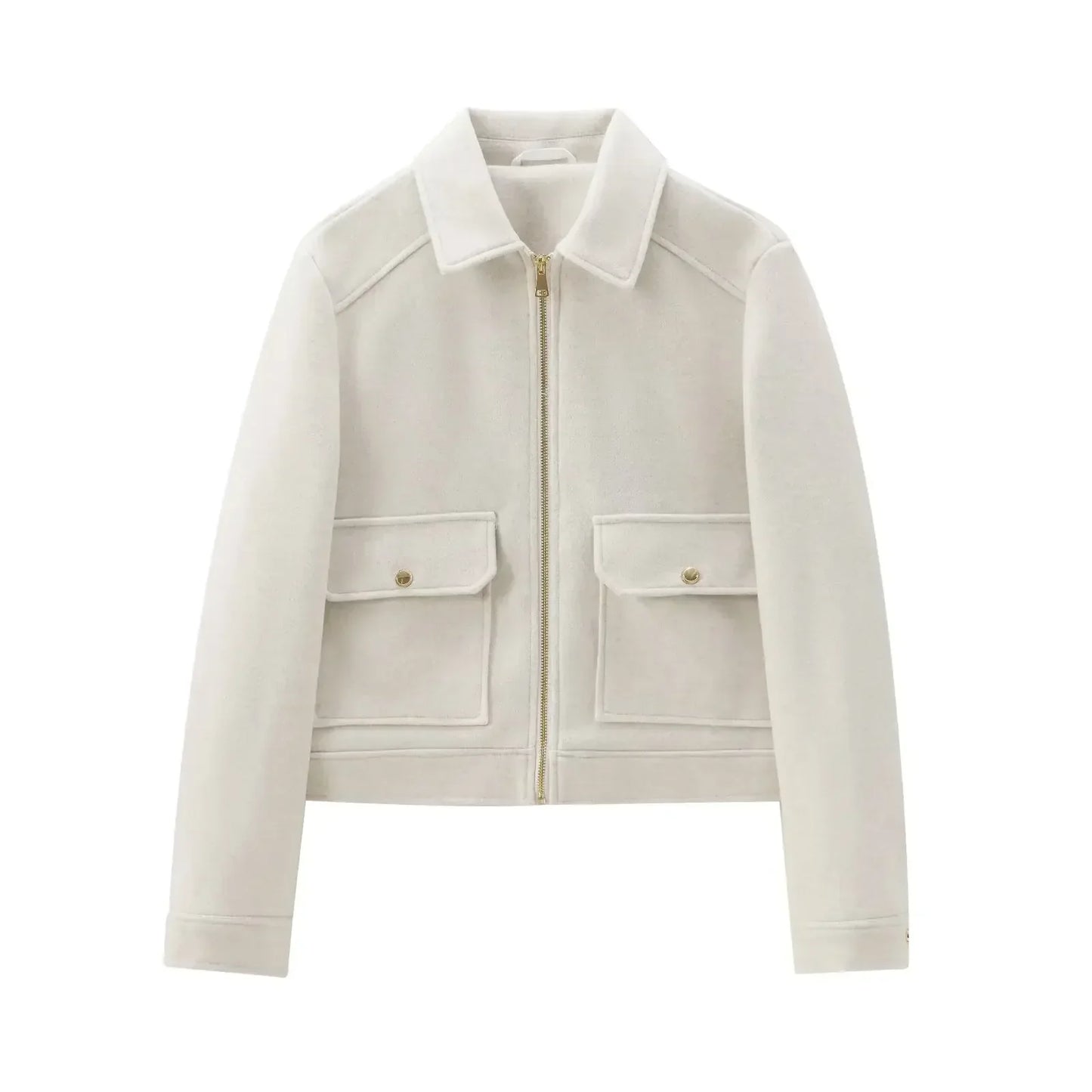 Damen Freizeitjacke Wollmix Reißverschluss Warm