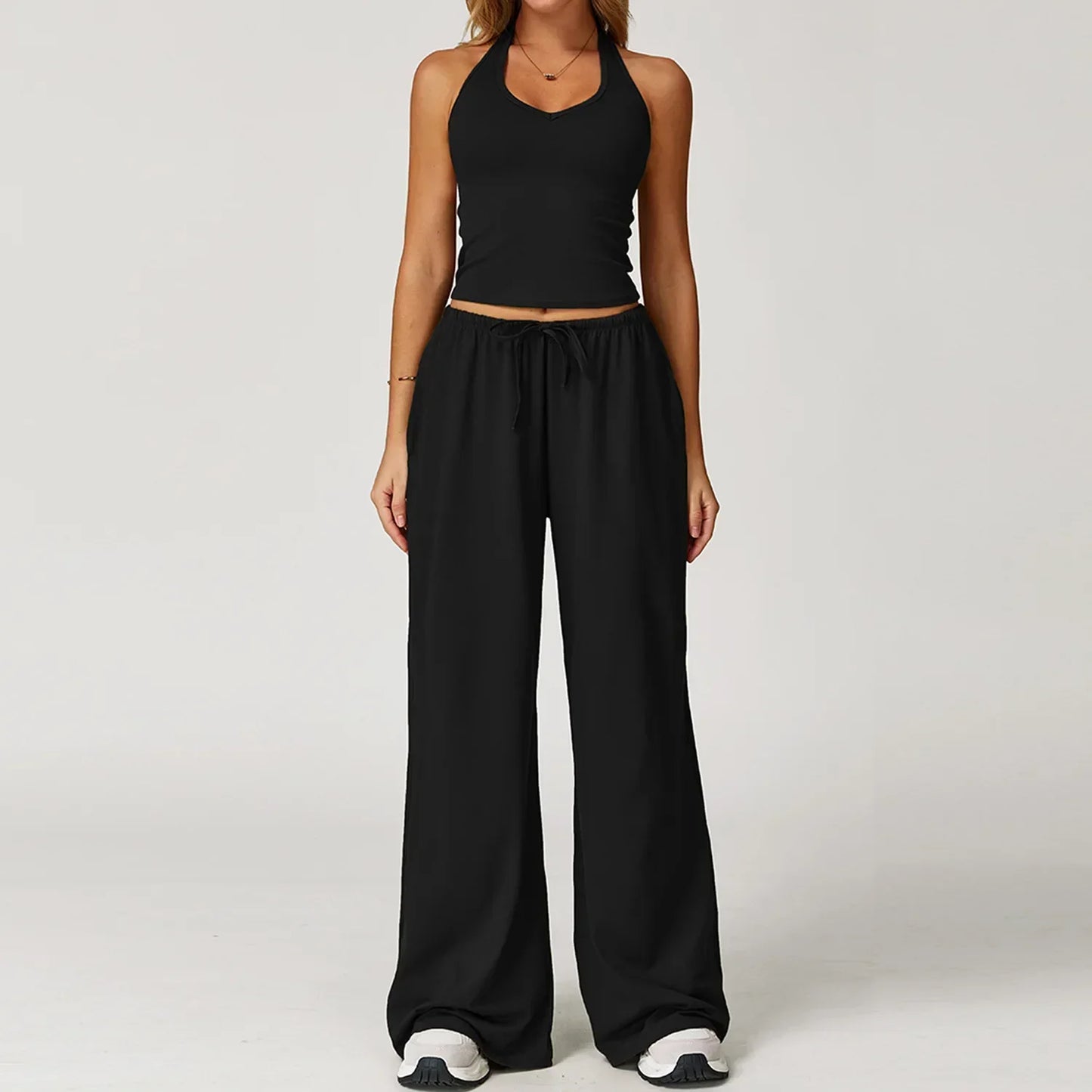 Damen Lounge-Set Halter- Bequem Crop-Oberteil - Norvielle