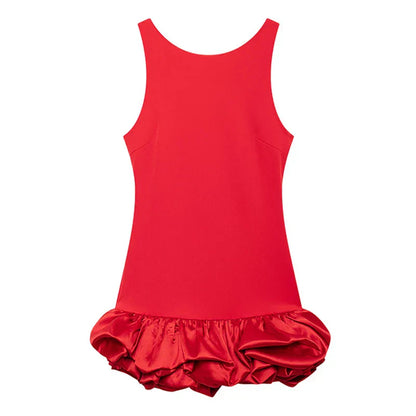 Kleines Damen Rüschenkleid Sommerfarben