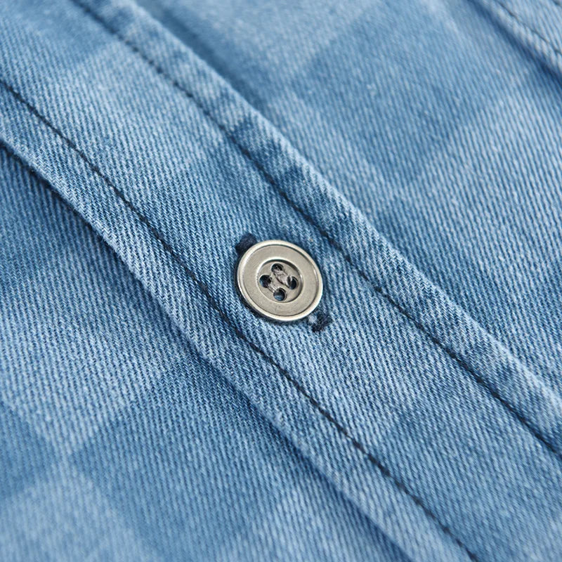 Herren Slim Fit Hemd Knöpfe Modern