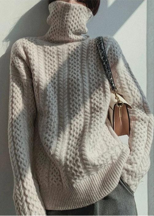 Weicher Damen Strickpullover Rollkragen Warm Chunky - Norvielle