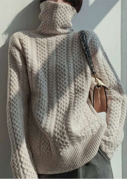 Weicher Damen Strickpullover Rollkragen Warm Chunky - Norvielle