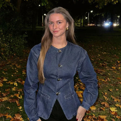 Damen Jeans Set Taillierte Jacke und Hose